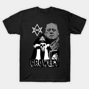Aleister Crowley Skull Design (Black and White VARIANT) T-Shirt